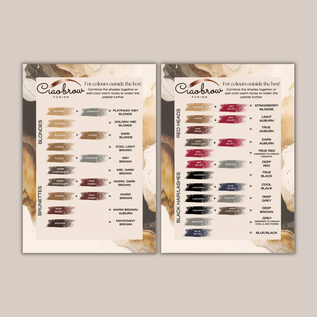 CiaoBrow Henna Fusion Tint Shade Guide